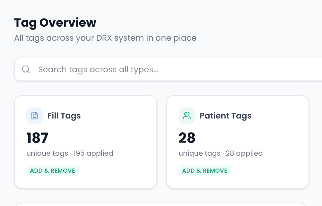 Tag overview